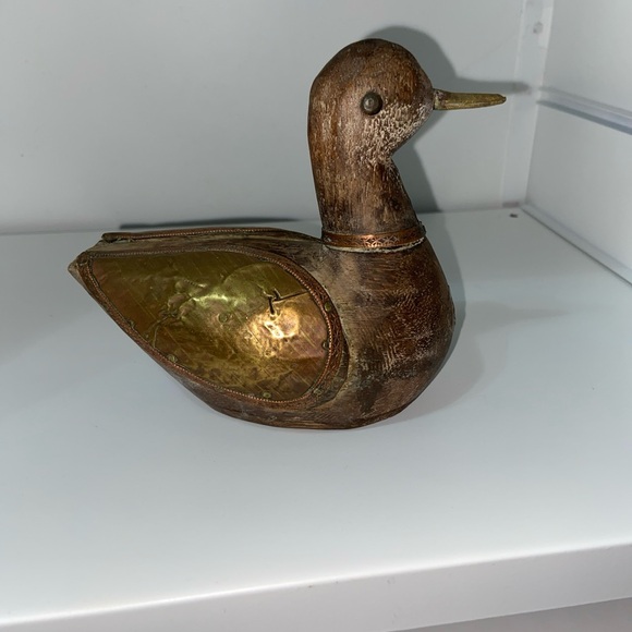 Hand carved wood and brass ducks - Picture 7 of 9